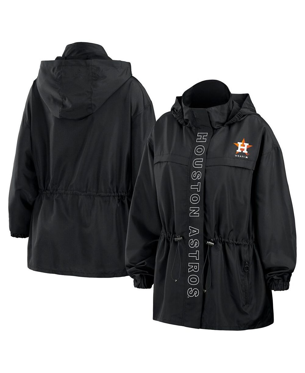 WEAR by Erin Andrews Women's Black Houston Astros Full-Zip Windbreaker Hoodie Jacket