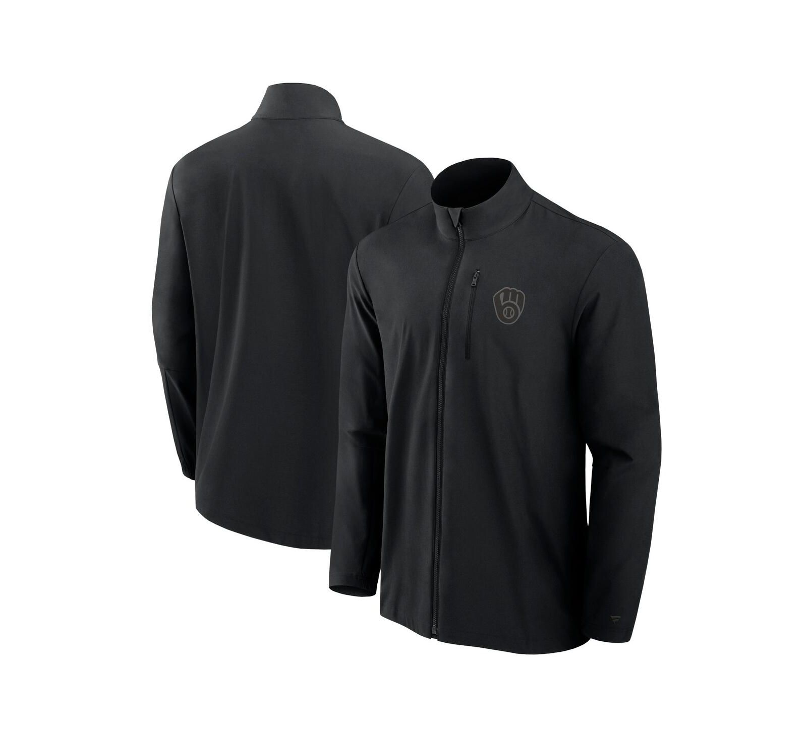 Мужская куртка Fanatics Black Milwaukee Brewers Front Office Woven Full-Zip