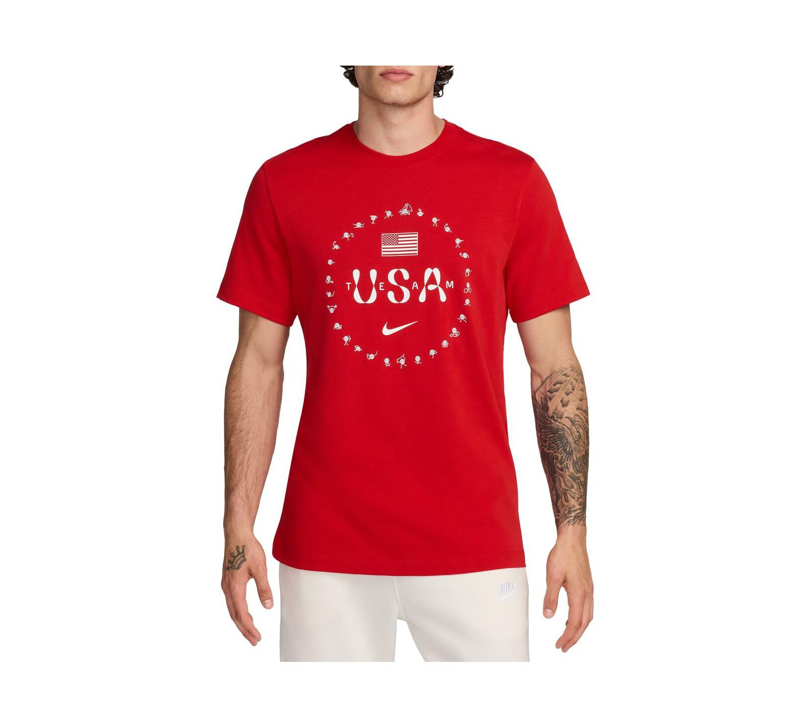 Nike Men's Red Team USA Premium Essentials Icon T-Shirt