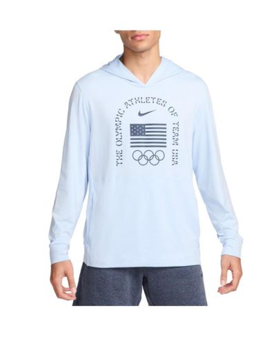 Мужское худи Nike Light Blue Team USA Restore Yoga Long Sleeve T-Shirt