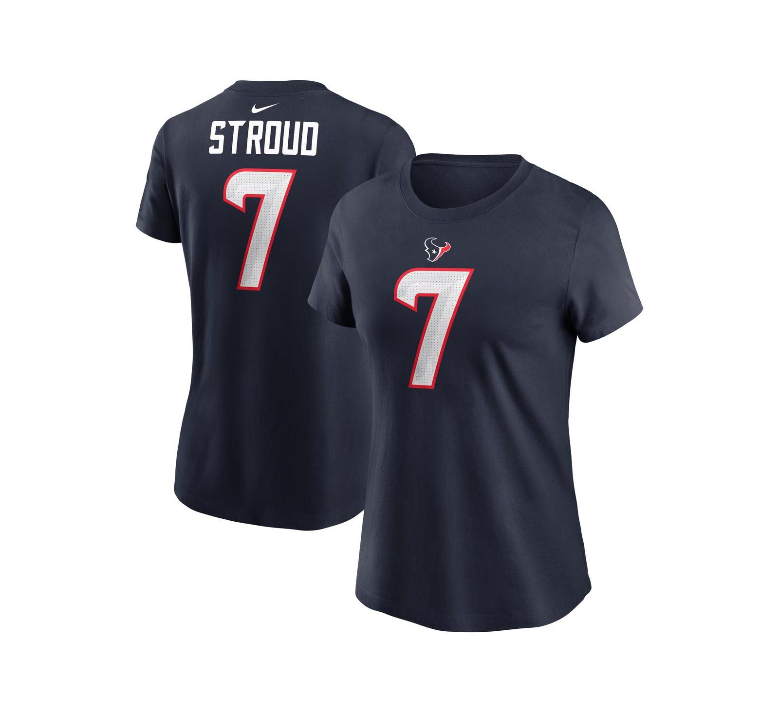 Женская футболка Nike C.J. Stroud Navy Houston Texans Player Name & Number