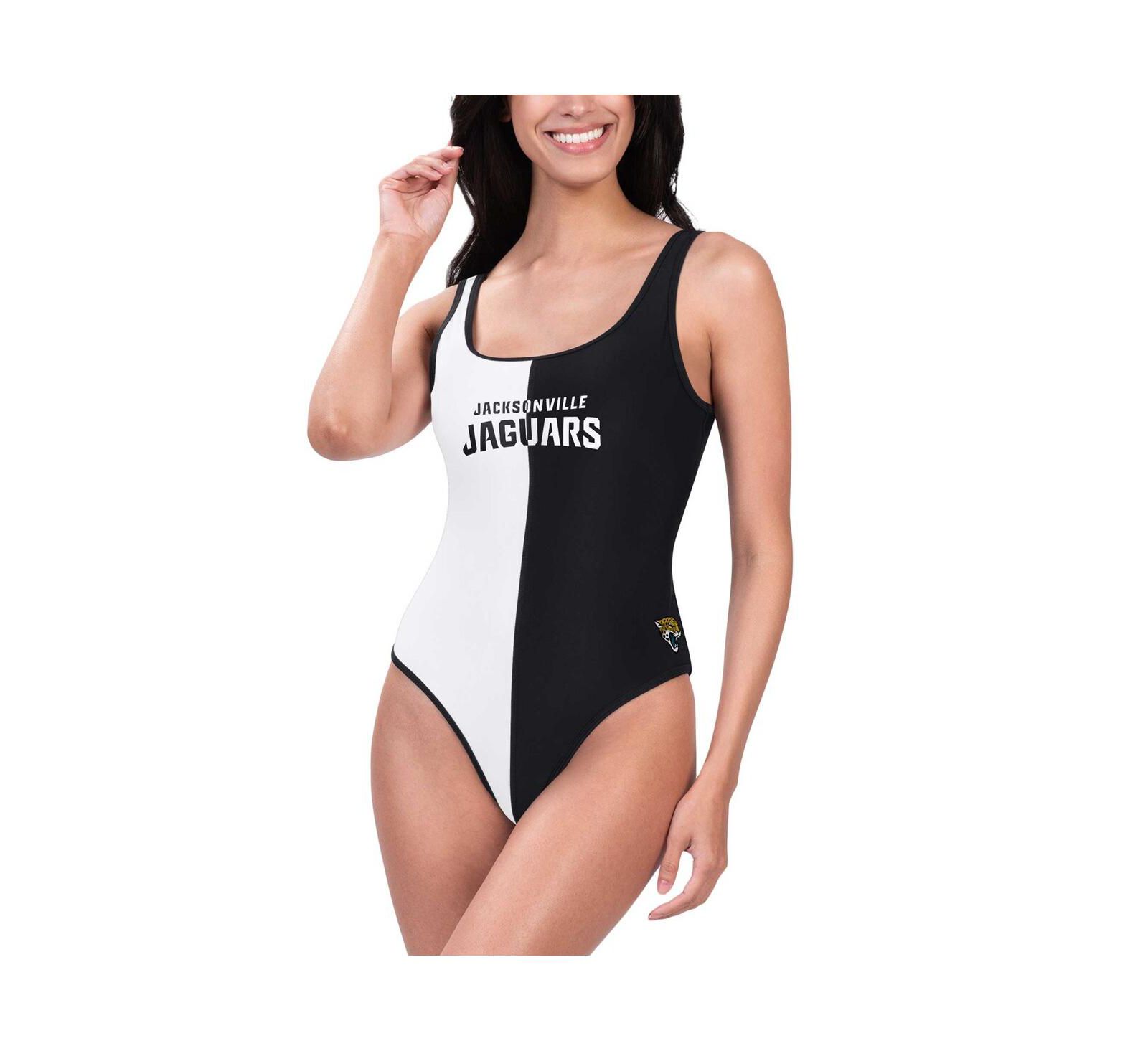 G-III 4Her by Carl Banks Women's Black/White Jacksonville Jaguars Last Stand One-Piece Swimsuit