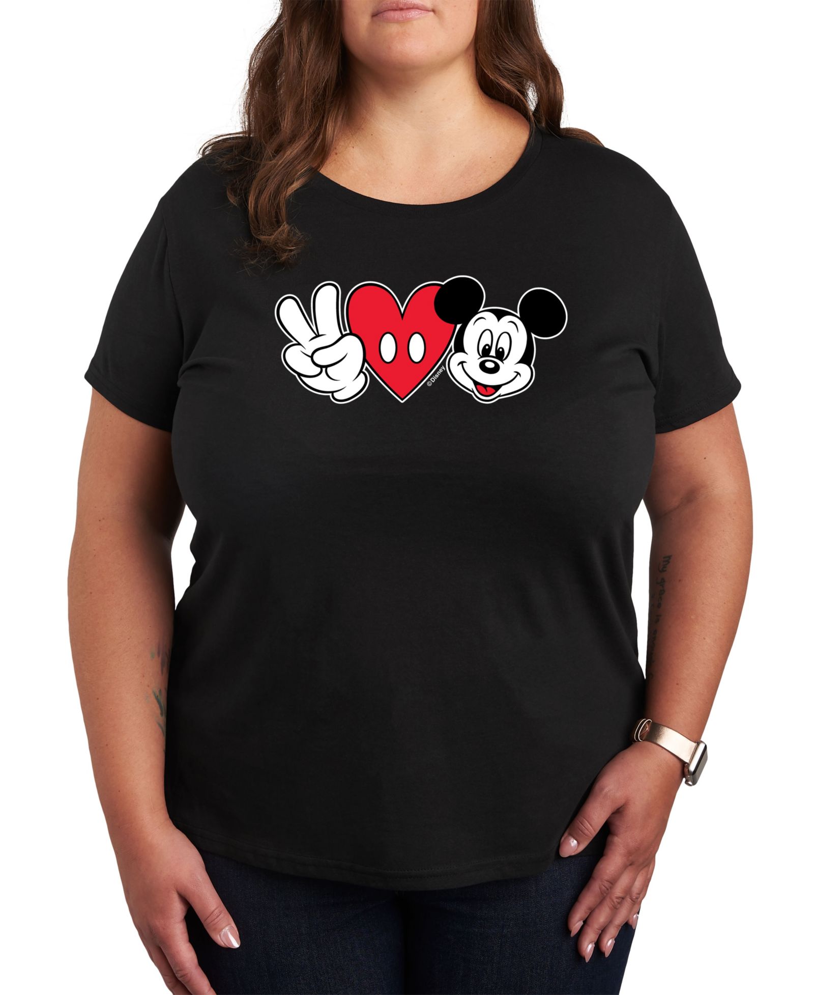 Футболка Hybrid Apparel Trendy Peace love Mickey Plus Size