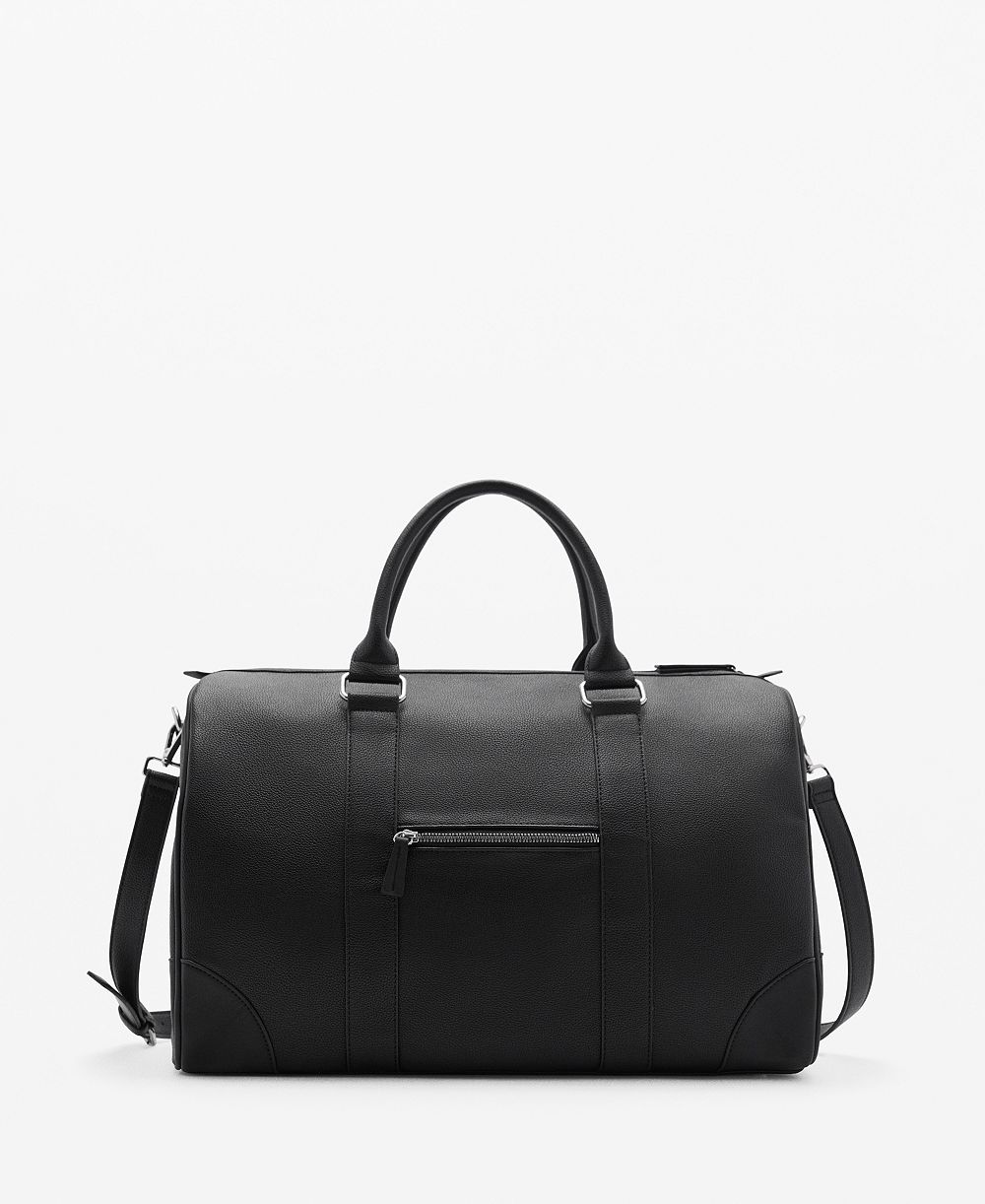 MANGO Men's Patent Leather-Effect Bowling Bag