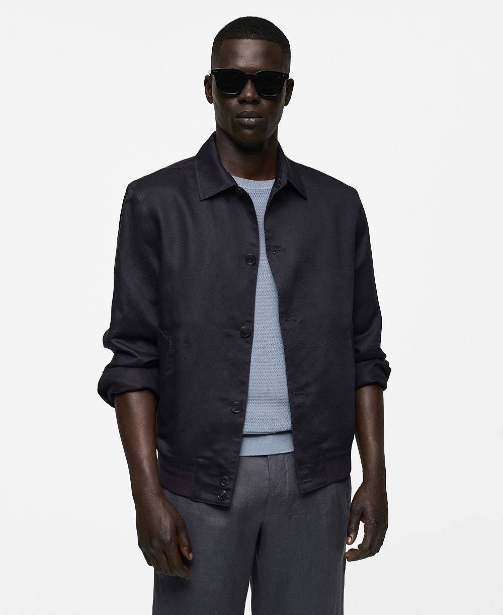 MANGO Men's Linen Blend Jacket