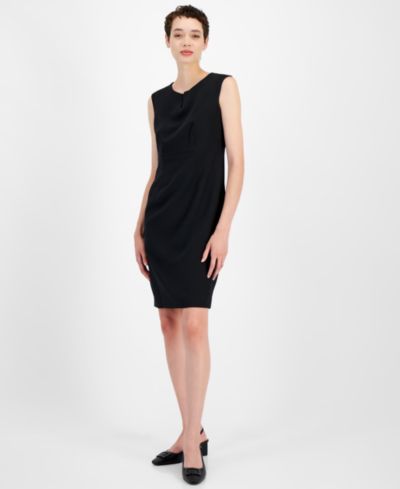 Платье-футляр Kasper Petite Notch-Neck Sheath