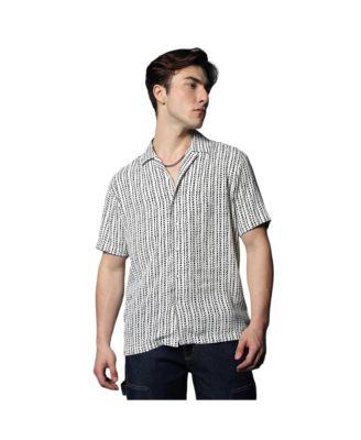 Мужская рубашка Campus Sutra, цвет ivory white dot lined