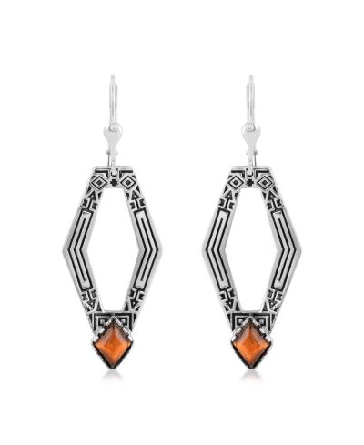 Серьги American West Jewelry с тигровым глазом и геометрическими фигурами