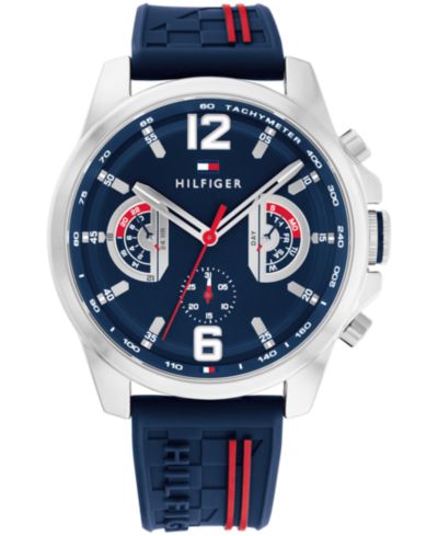 Мужские часы Tommy Hilfiger Quartz, темно-синий силикон, 46mm