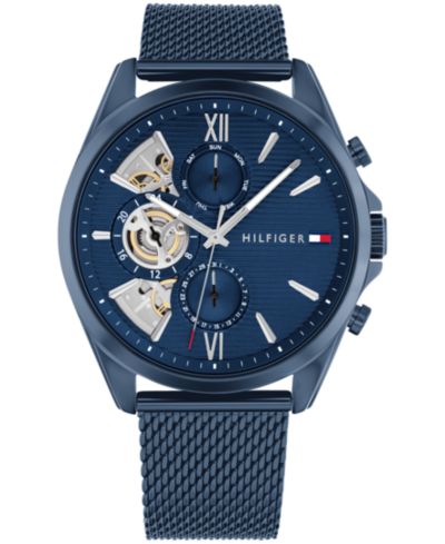 Tommy Hilfiger Men's Quartz Blue Ionic Plated Steel Watch 43.5mm