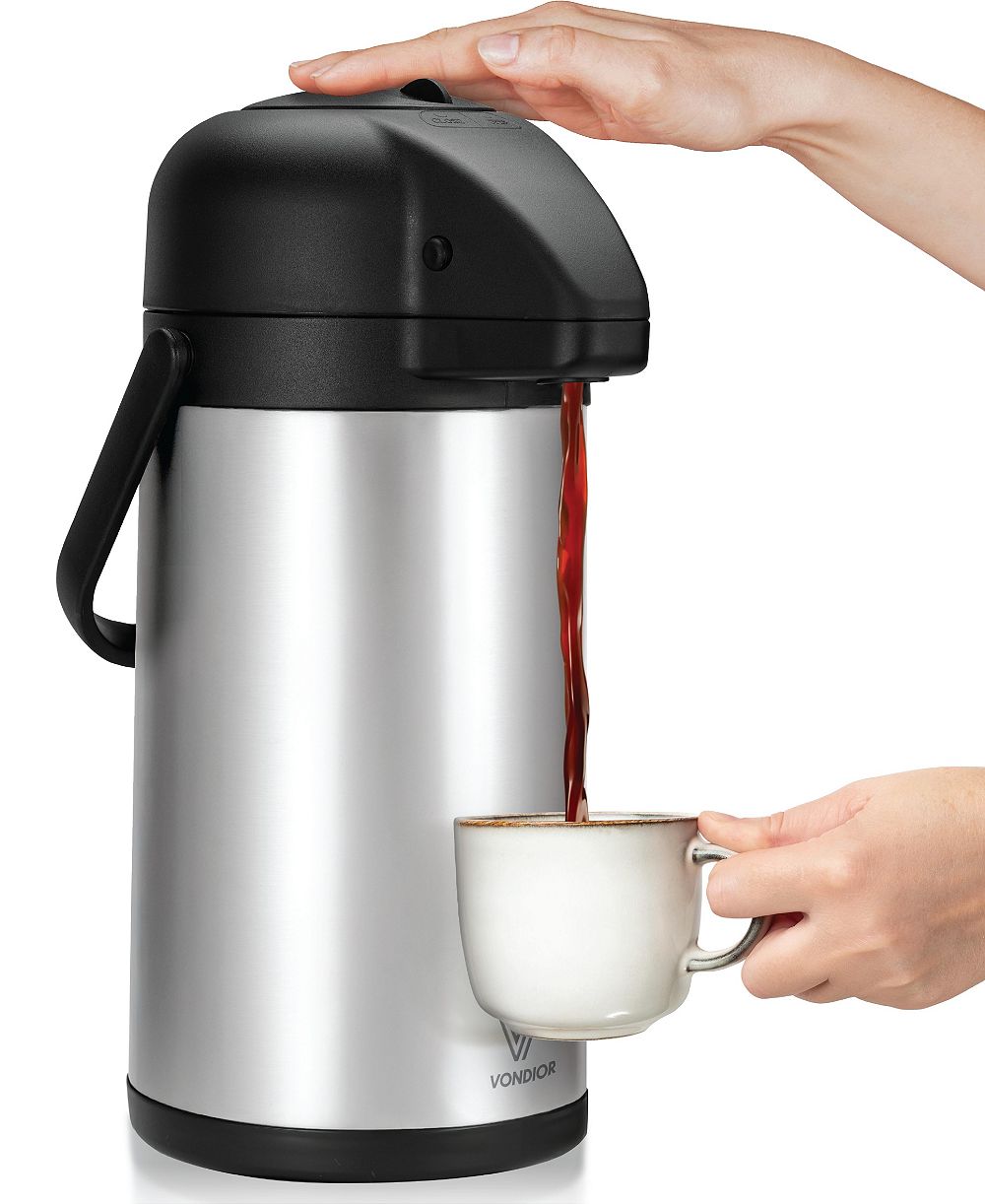 VONDIOR Thermal Coffee Carafe 64 oz, Insulated Stainless Steel Hot Cold Beverage Dispenser