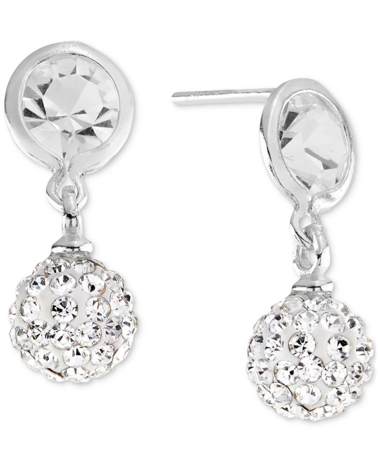 Серьги Macy's Cubic Zirconia Ball Drop Sterling Silver