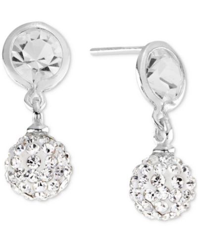 Серьги Macy's Cubic Zirconia Ball Drop Sterling Silver
