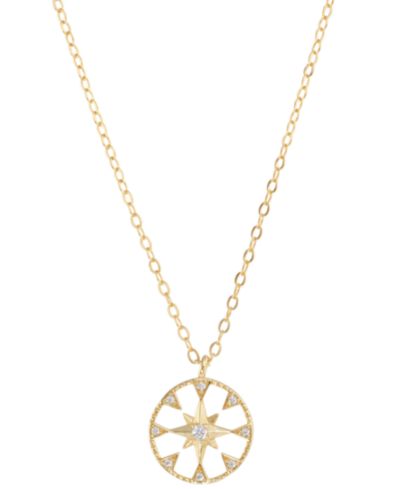 Подвеска Cubic Zirconia Star Open Disc в 14k Gold-Plated Sterling Silver