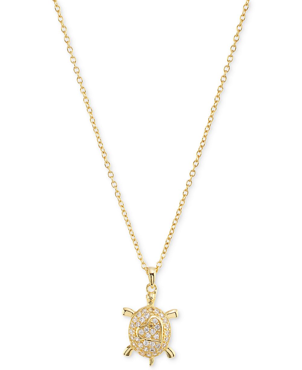 Подвеска-кулон Cubic Zirconia Turtle в 14k Gold