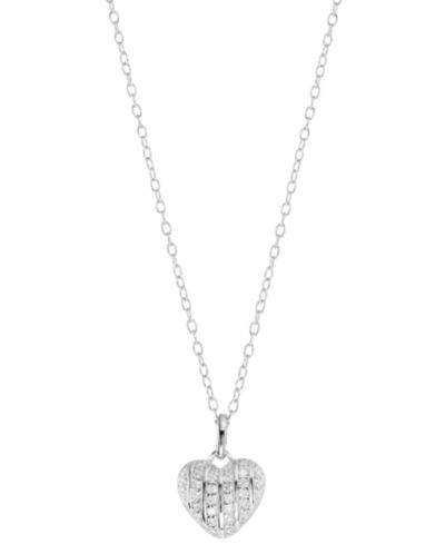 Cubic Zirconia Heart Pendant Necklace (1/3 ct. t.w.) in Sterling Silver (Also Available in 14k Gold over Sterling Silver)