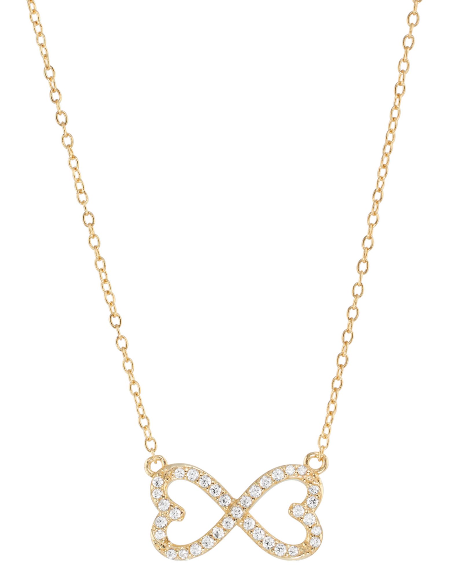 Подвеска-кулон Cubic Zirconia Infinity Heart в 14k Gold over Sterling Silver