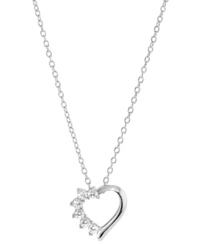 Подвеска Macy's Cubic Zirconia Heart Pendant (1/3 ct. t.w.) in Sterling Silver