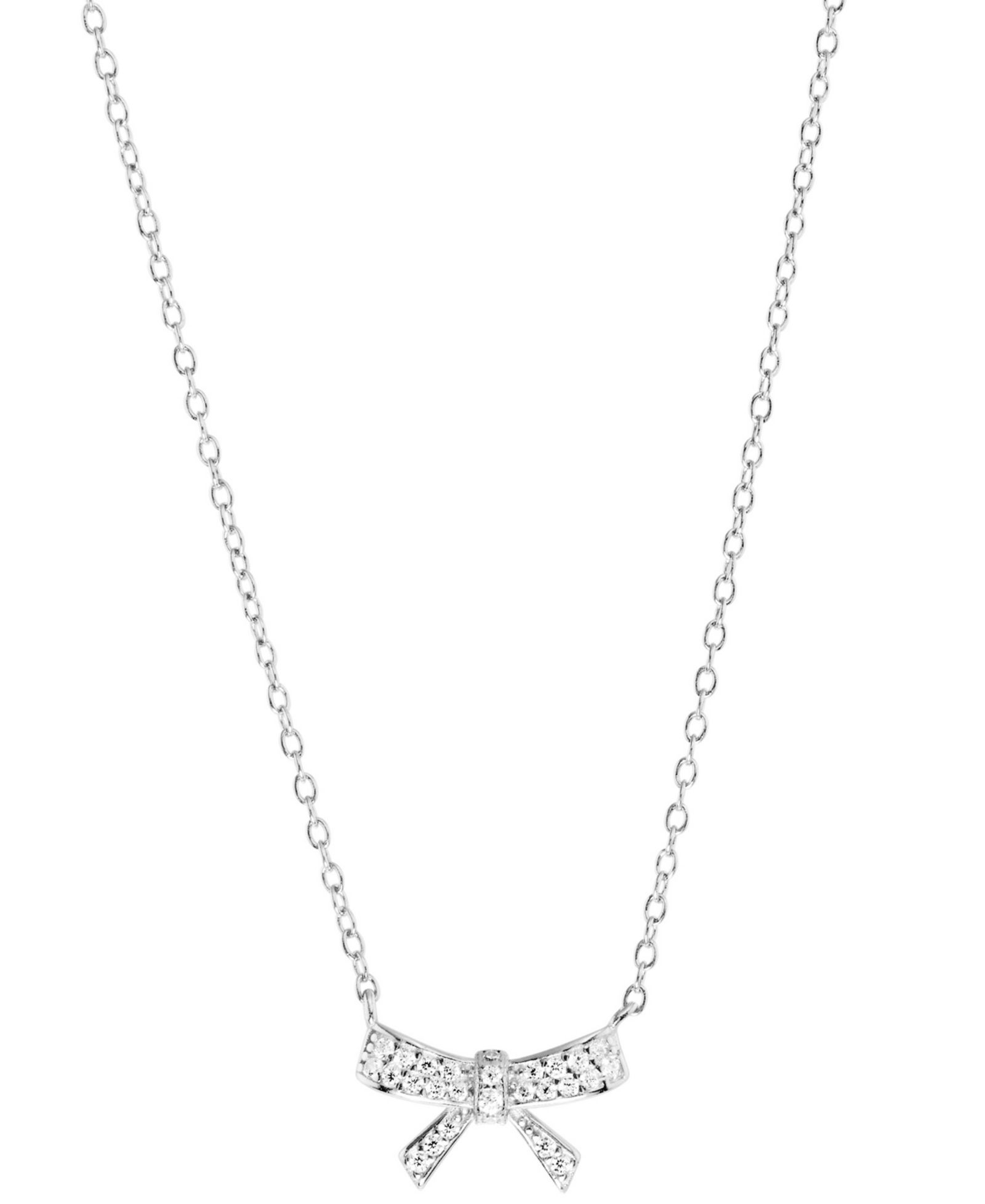 Подвеска Pavé Bow из циркония в серебряном обрамлении, 16" + 3" удлинитель