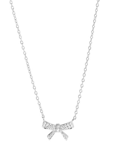 Подвеска Pavé Bow из циркония в серебряном обрамлении, 16" + 3" удлинитель