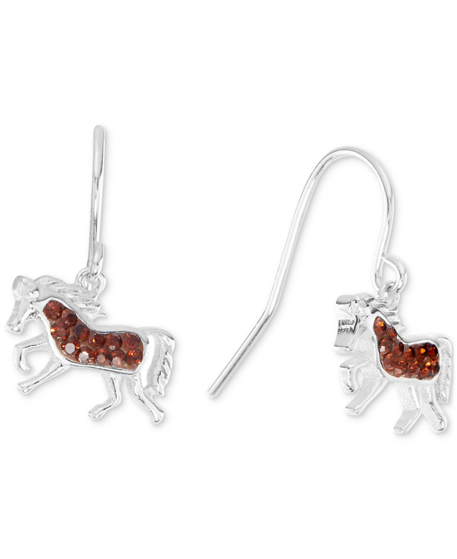 Серьги-подвески Color Crystal Horse из Sterling Silver (1 ct. t.w.)