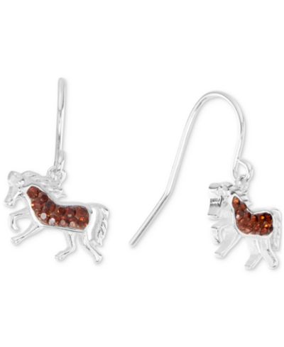 Серьги-подвески Color Crystal Horse из Sterling Silver (1 ct. t.w.)