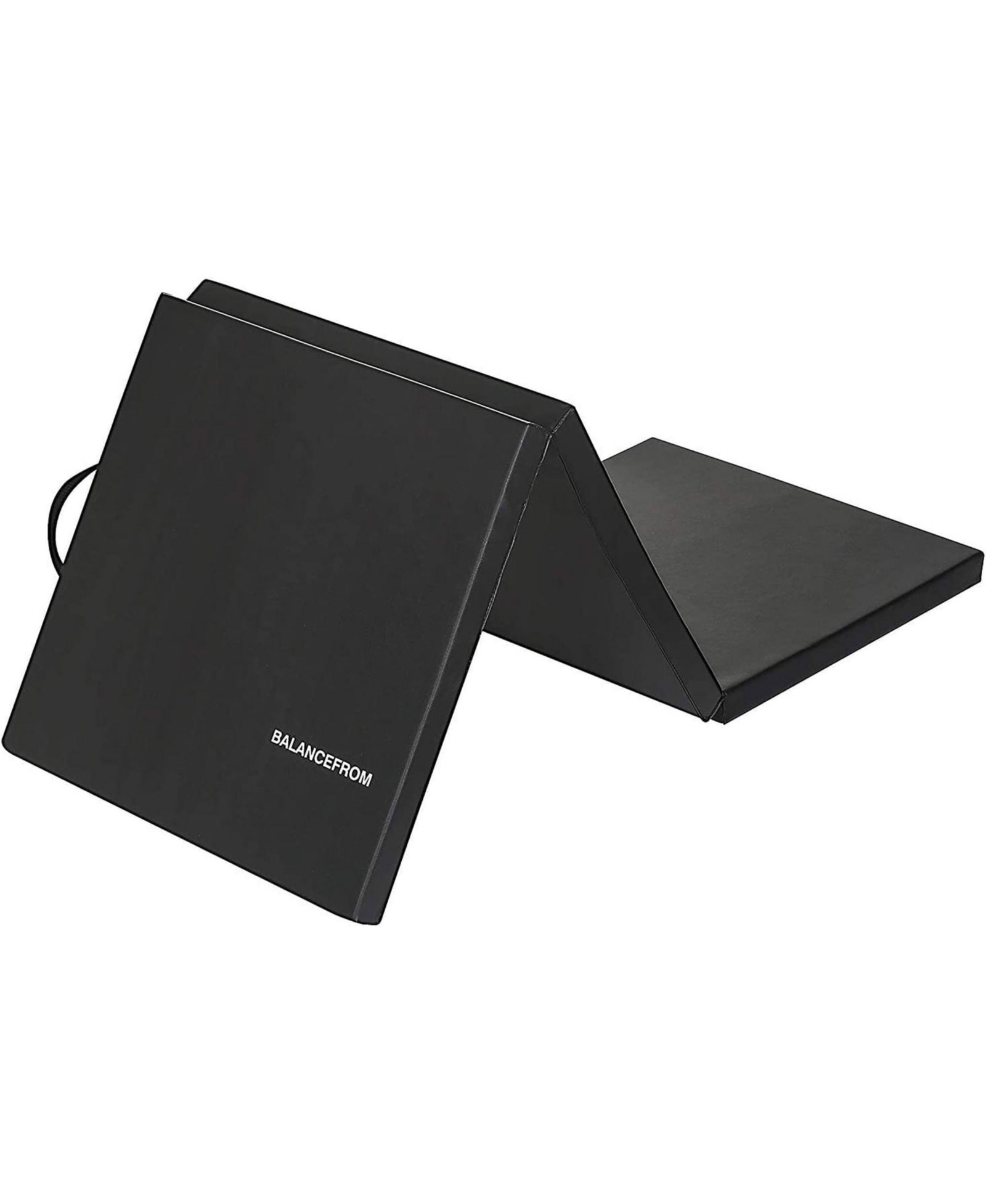BalanceFrom Fitness GoGym 6x2ft Folding 3 Panel Exercise Mat with Handles, Black