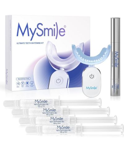 MySmile Deluxe 10 Min Teeth Whitening Kit with 28 LED Light, 35% Carbamide Peroxide Teeth Whitening Gel