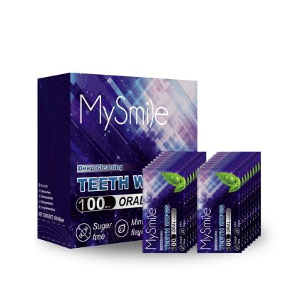 MySmile Очищающие салфетки для зубов, мятный вкус, 100 шт
