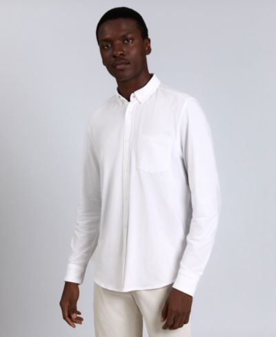 Kenneth Cole Мужская рубашка Slim-Fit белая на пуговицах