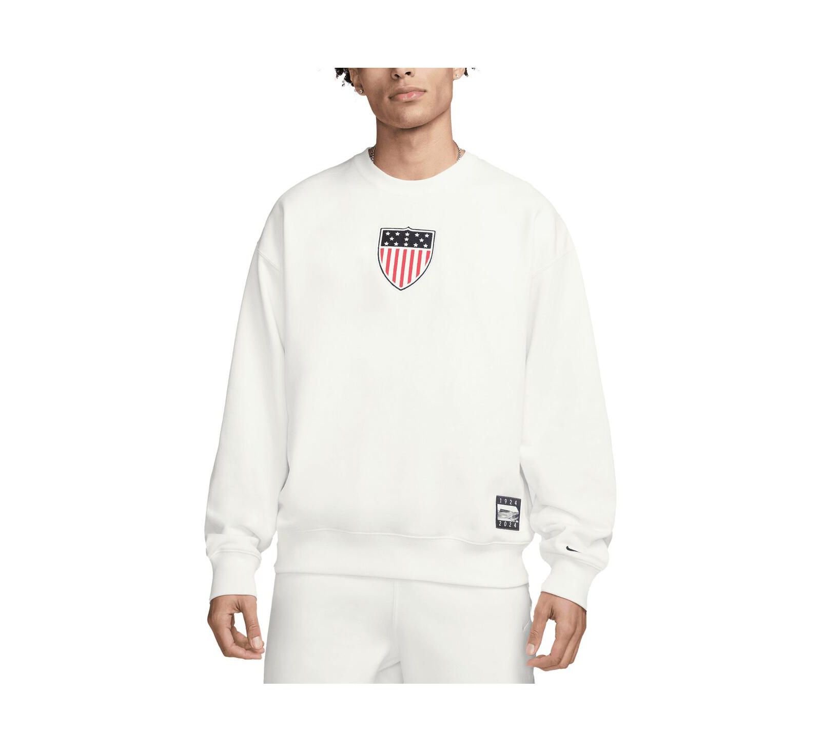 Nike Men's White Team USA Solo Swoosh 1924 Pack Pullover Sweatshirt