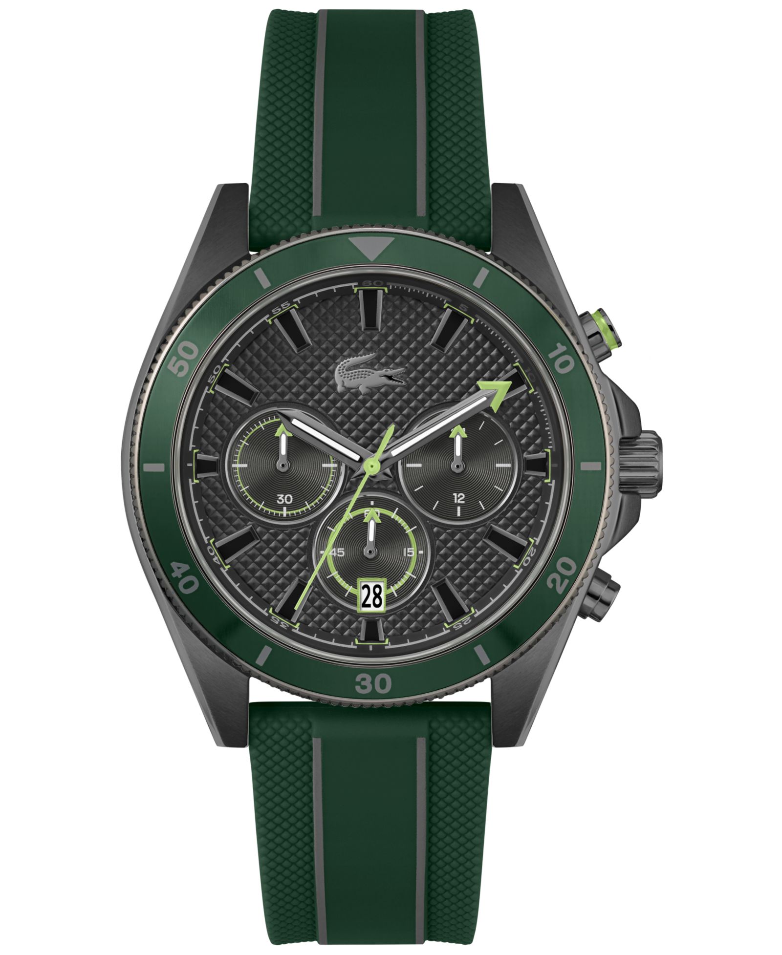 Lacoste Мужские часы Mainsail Green Silicone 43mm