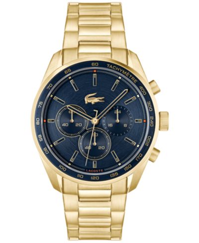 Lacoste Мужские часы Boston Ionic Plated, тонкая позолота, сталь, 42mm