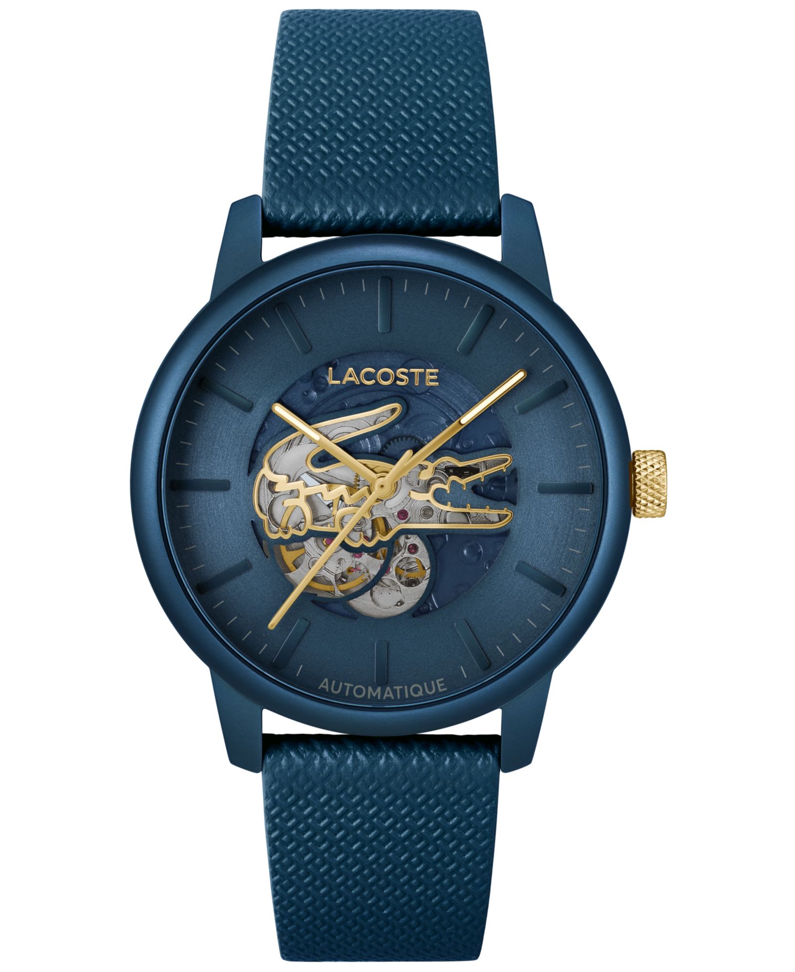 Часы Lacoste Men's L.12.12 Automatique Blue Leather Strap 44mm