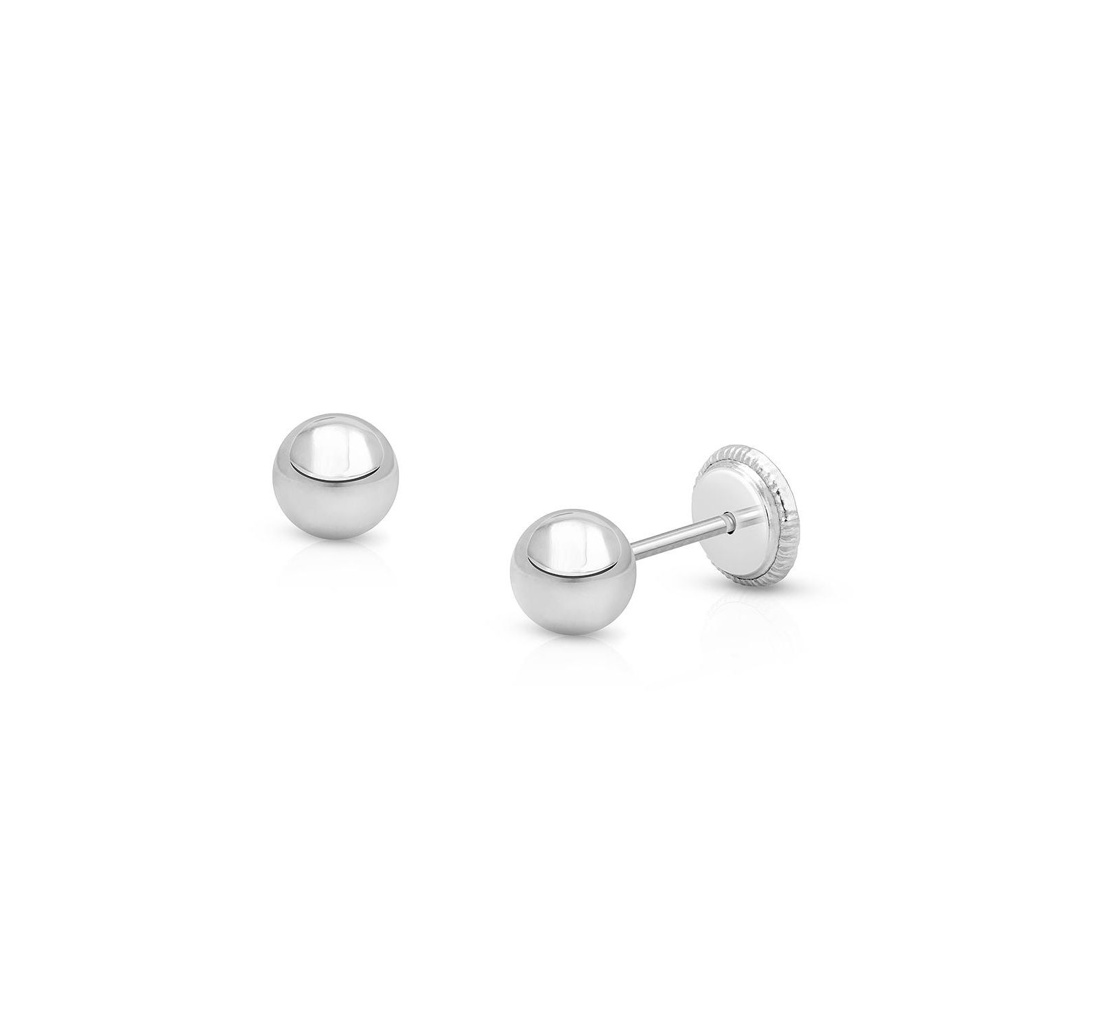 Tiny Blessings 14K Gold Classic Round Stud Screw Back Earrings