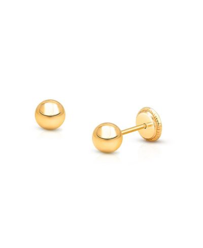 Классические круглые серьезки-гвоздики Tiny Blessings 14K Gold