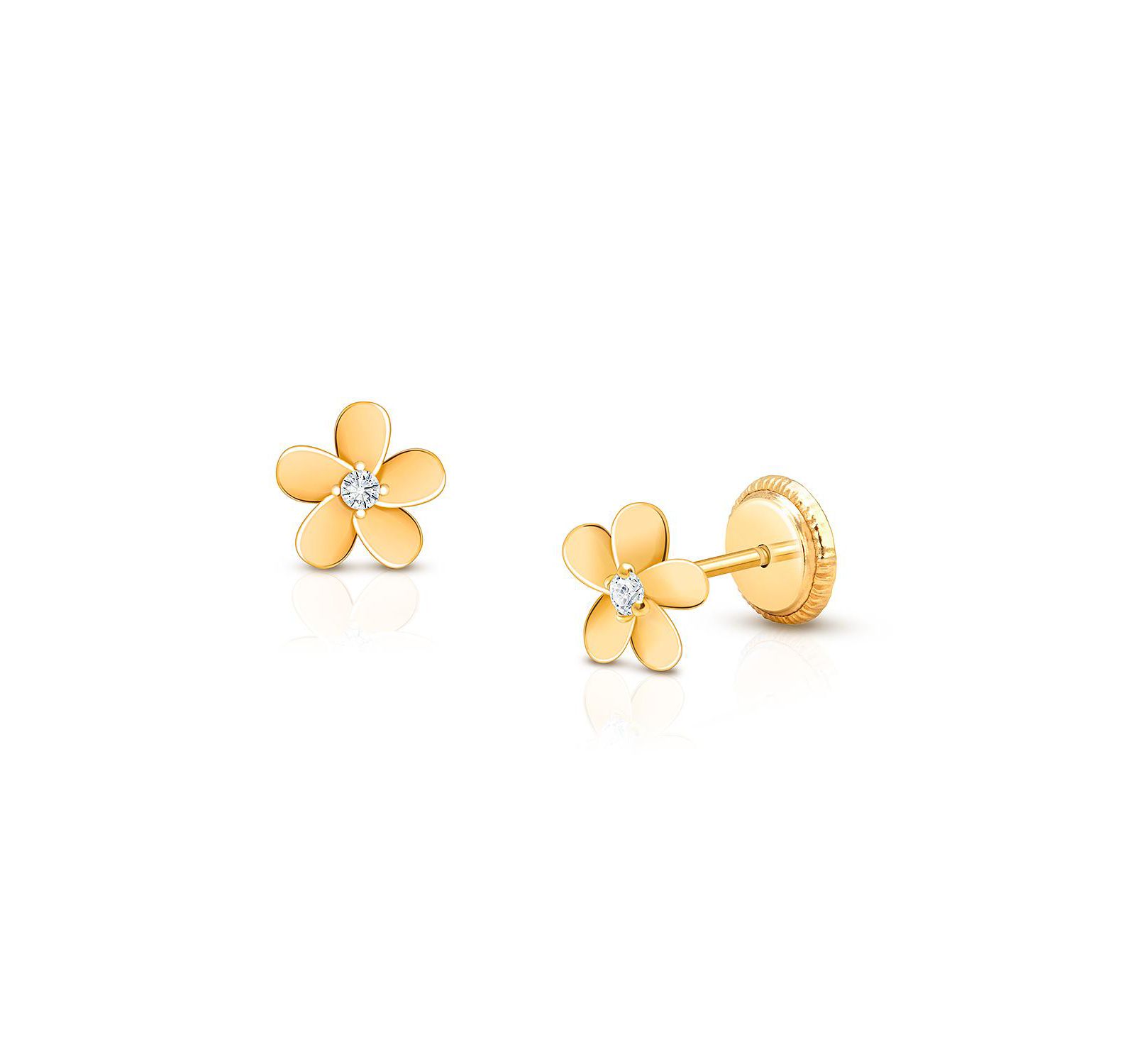 Серьги-гвоздики Tiny Blessings 14K Gold Forget Me Not