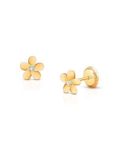 Серьги-гвоздики Tiny Blessings 14K Gold Forget Me Not