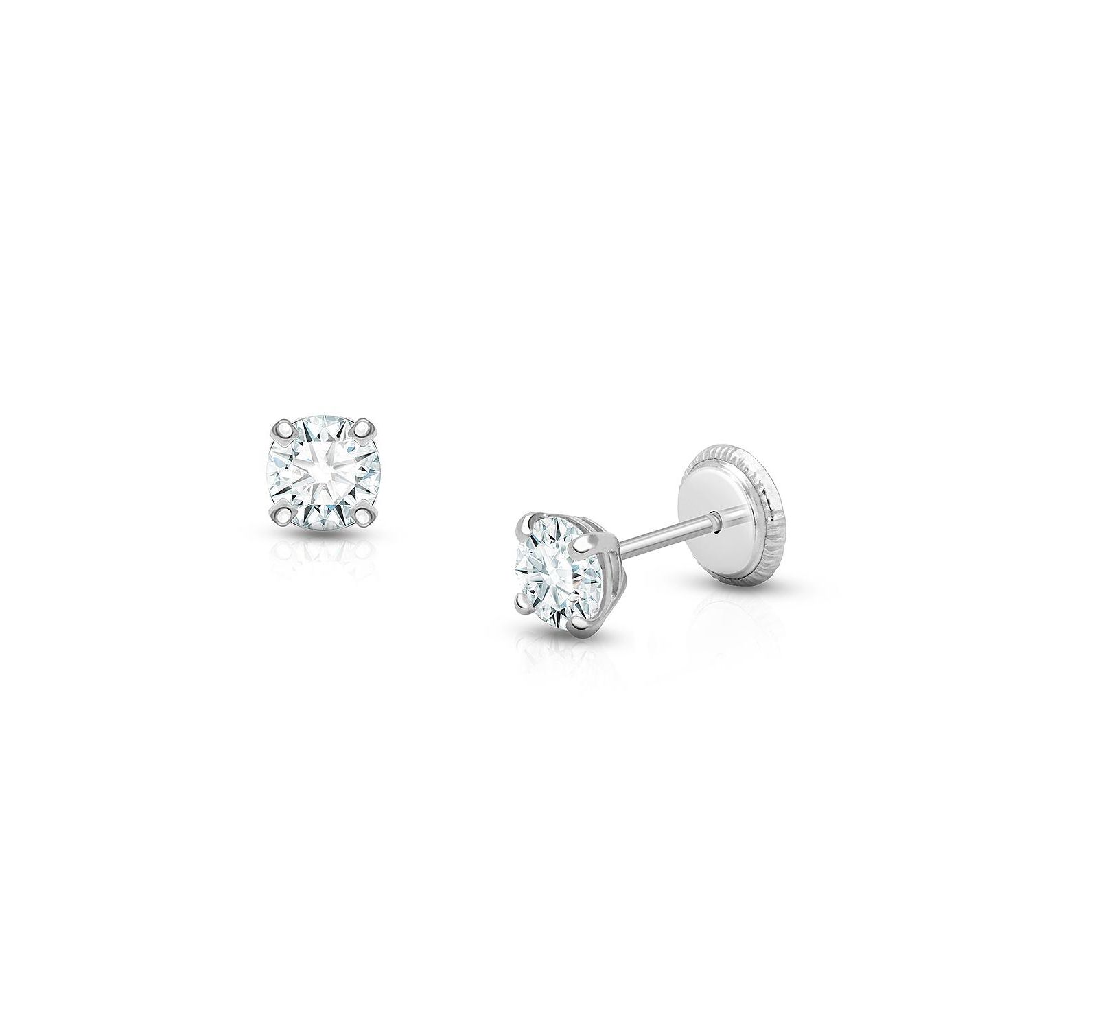 Серьги-гвоздики Tiny Blessings 14K Gold Round Cut Screw Back