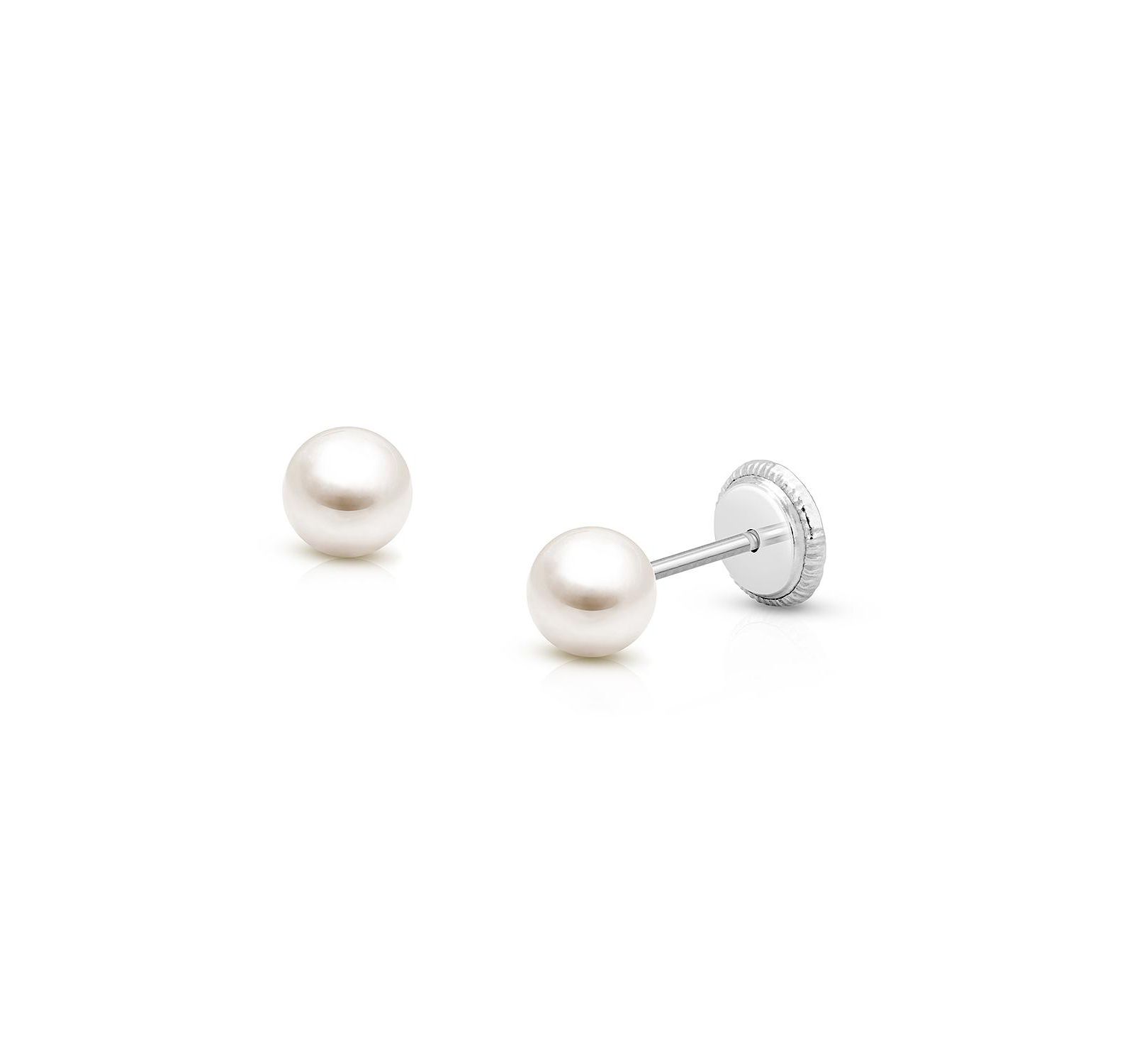 Tiny Blessings 14K Gold Pearl Stud Screw Back Earrings