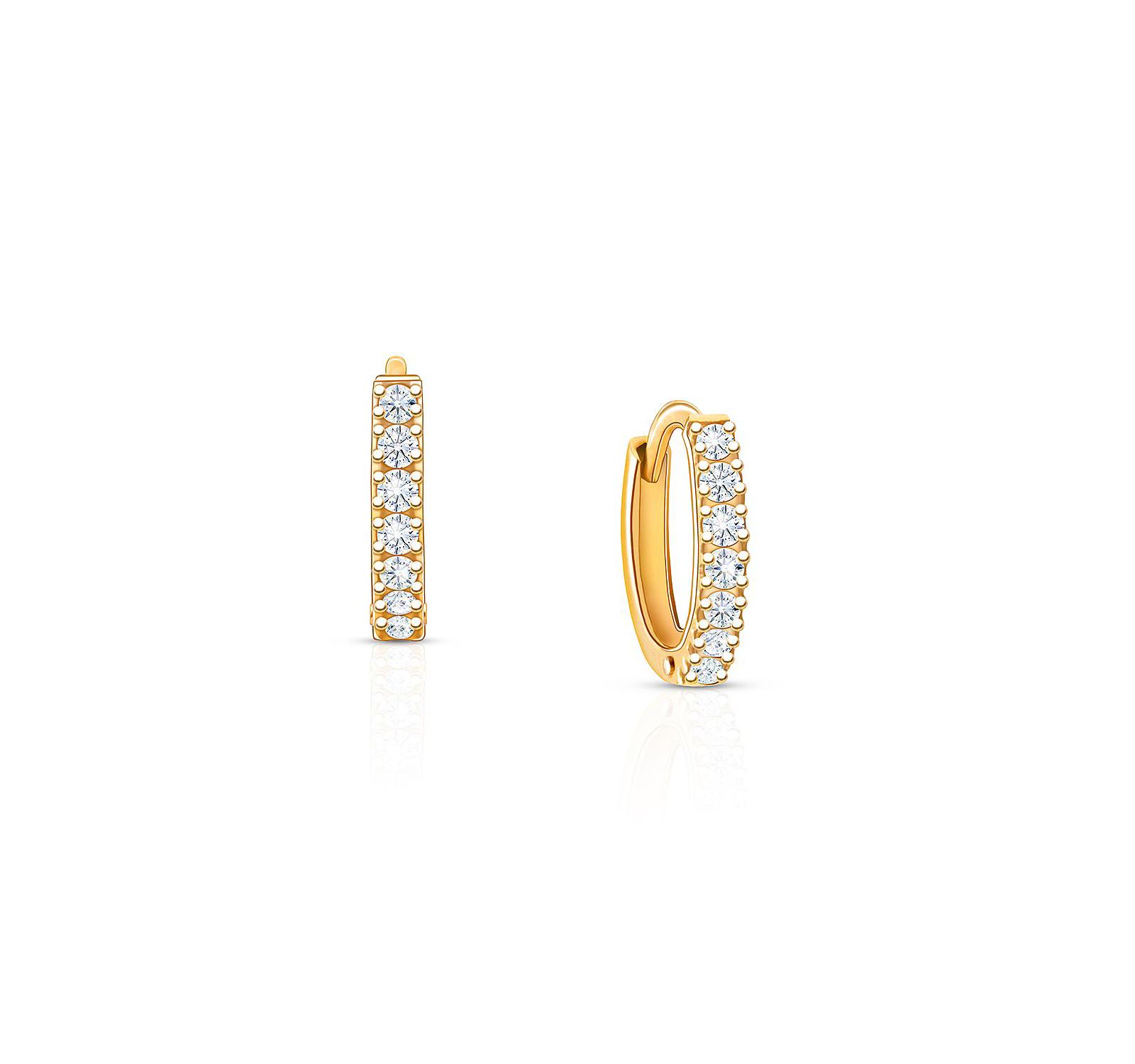 Tiny Blessings 14K Gold 9mm Timeless Pave Huggie Hoop Earrings