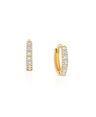 Tiny Blessings серьги-кольцо Huggie Hoop 14K Gold 9mm Timeless Pave