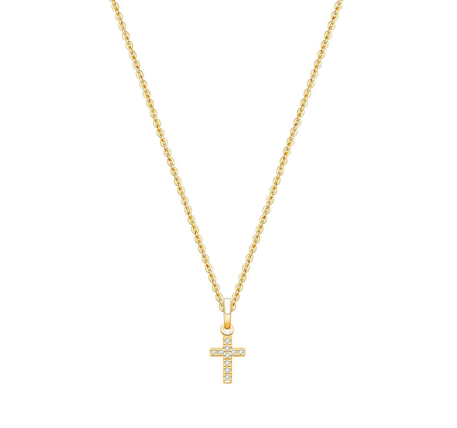 Tiny Blessings 14K Gold Divine Light Cross Necklace