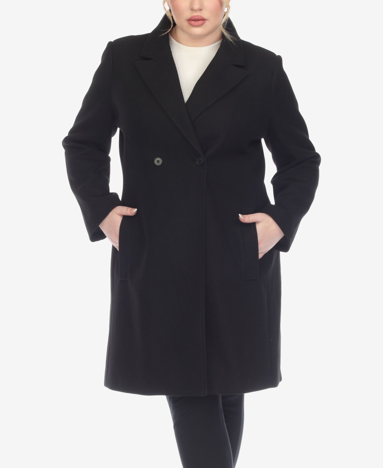 White Mark Plus Size Classic Walker Coat