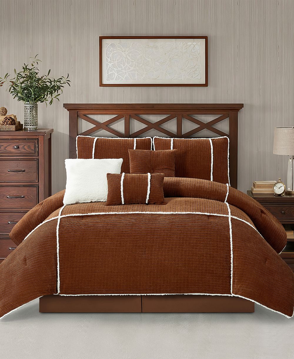 Stratford Park Arvada Solid Cabin Style 7-Pc. Comforter Set, California King