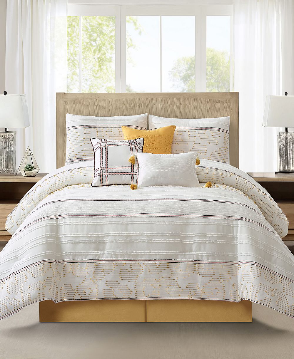 Комплект постельного белья Stratford Park Ferdinico Stripe, 7-Pc. Comforter Set, Queen