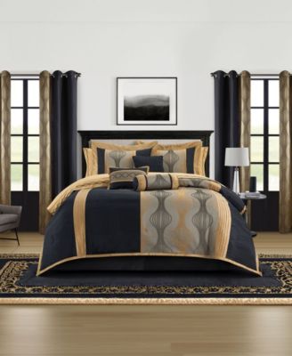 Stratford Park Kath Geometric 15-Piece Comforter Set, King