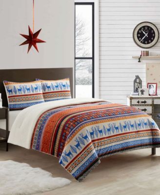 Stratford Park Noelle Sherpa 3-Pc. Comforter Set, King
