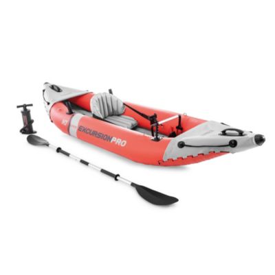Intex Excursion Pro K1 Single Person Inflatable Vinyl Fishing Kayak w/ Oar/Pump