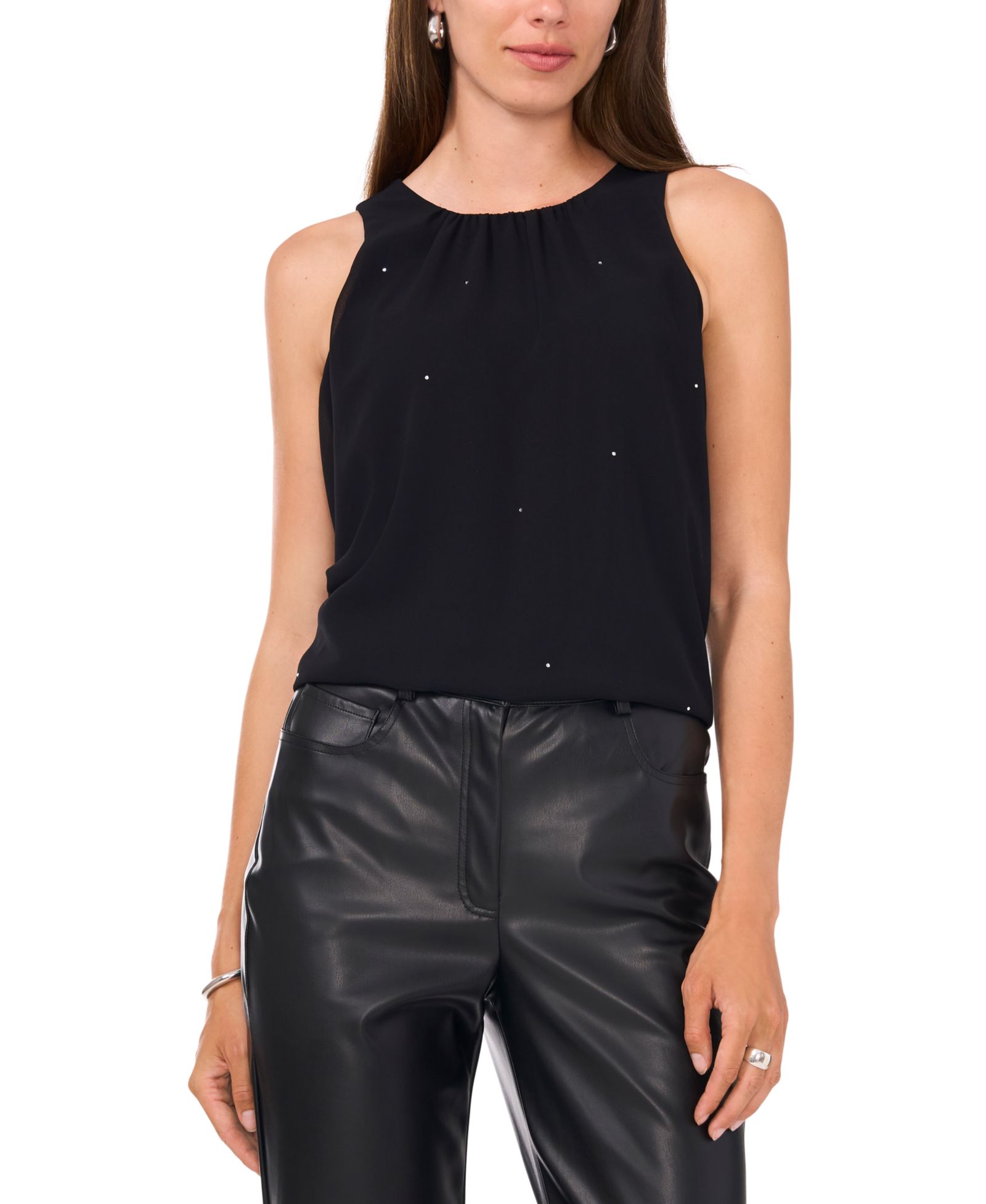 Топ Vince Camuto Women's Crewneck Sleeveless Embellished